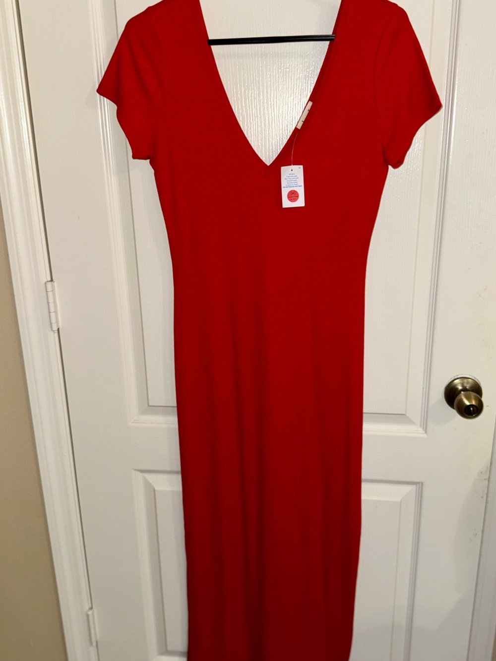 Love Red V-Neck Maxi Dress